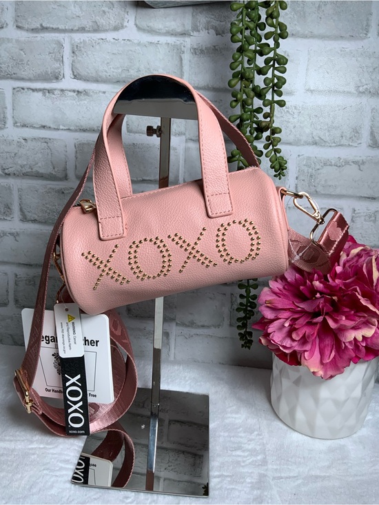 XOXO Handbags - XOXO Blush Pink Mini Barrel Bag with Gold Stud Logo